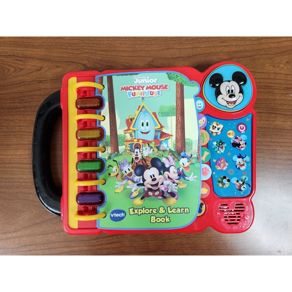 VTech Mickey Mouse & Friends Funhouse Explore & Learn Book Tested Working